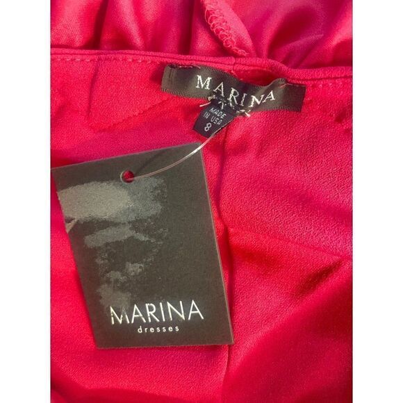 Marina Ruffle Off shoulder Dress Fuschia NWT New various sizes - Picture 7 of 11